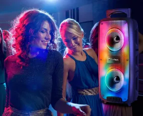 TOPTECH KL-60 2x6.5" Bluetooth Party Speaker with Multi-color Disco Lights, 4000W, Wheels & Microphone