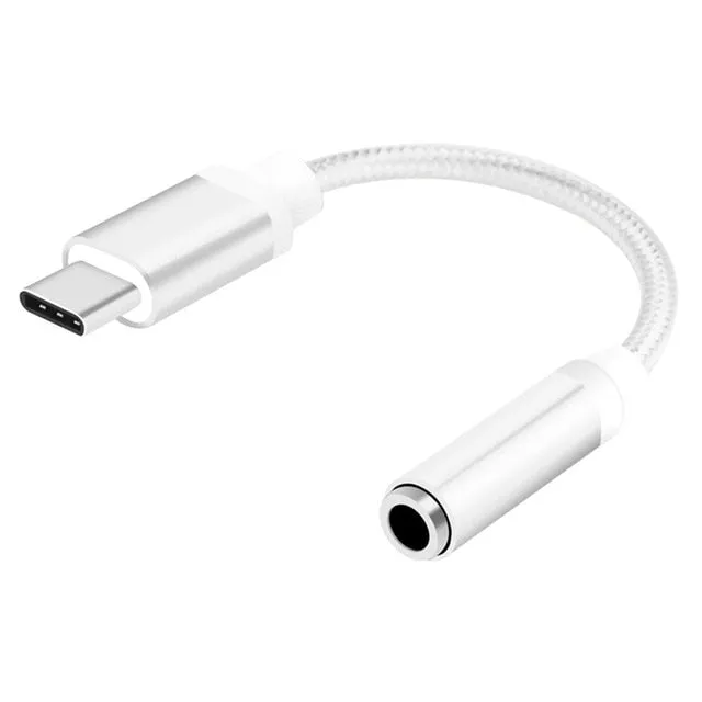 Type-C to 3.5mm Jack Converter Earphone Audio Adapter Cable Type USB C to 3.5 mm Headphone Aux Cable for Huawei P20 Lite Mate 20