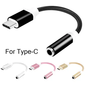 Type-C to 3.5mm Jack Converter Earphone Audio Adapter Cable Type USB C to 3.5 mm Headphone Aux Cable for Huawei P20 Lite Mate 20