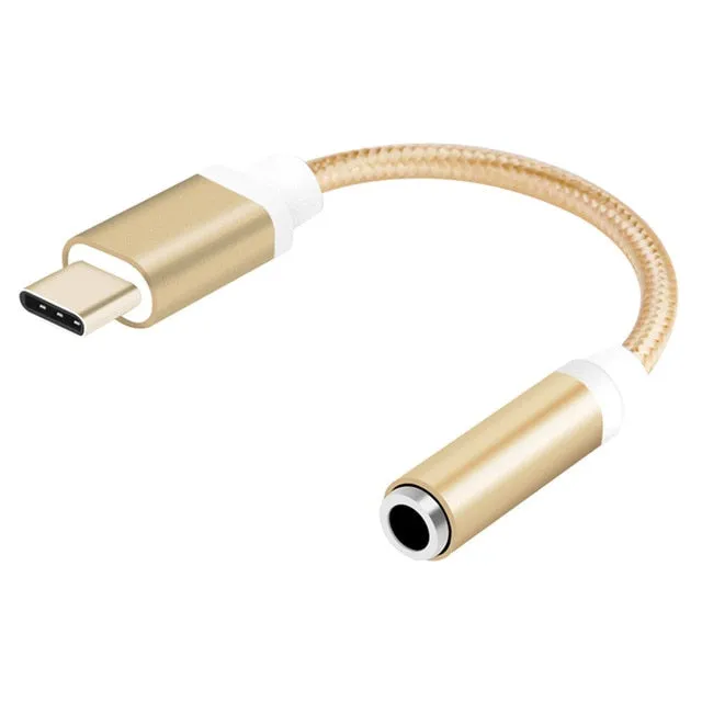 Type-C to 3.5mm Jack Converter Earphone Audio Adapter Cable Type USB C to 3.5 mm Headphone Aux Cable for Huawei P20 Lite Mate 20