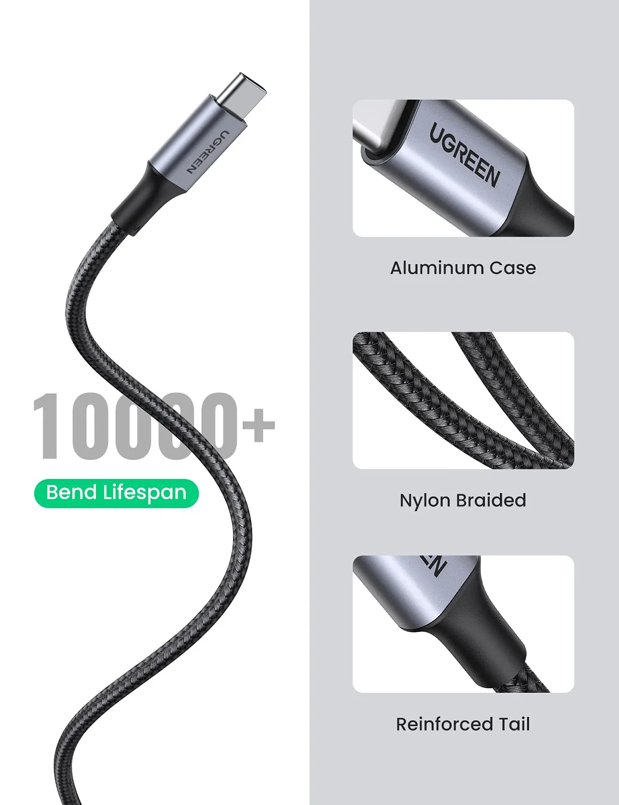 UGREEN 2-Pack USB-C Fast Charging Cables