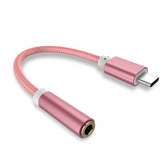 USB Type-C to 3.5mm Headphone Jack AUX Audio Cable Adapter for Samsung LG Nexus Oneplus Nokia Xiaomi Huawei Type C Smart Phones