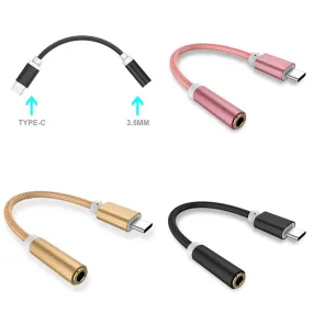 USB Type-C to 3.5mm Headphone Jack AUX Audio Cable Adapter for Samsung LG Nexus Oneplus Nokia Xiaomi Huawei Type C Smart Phones