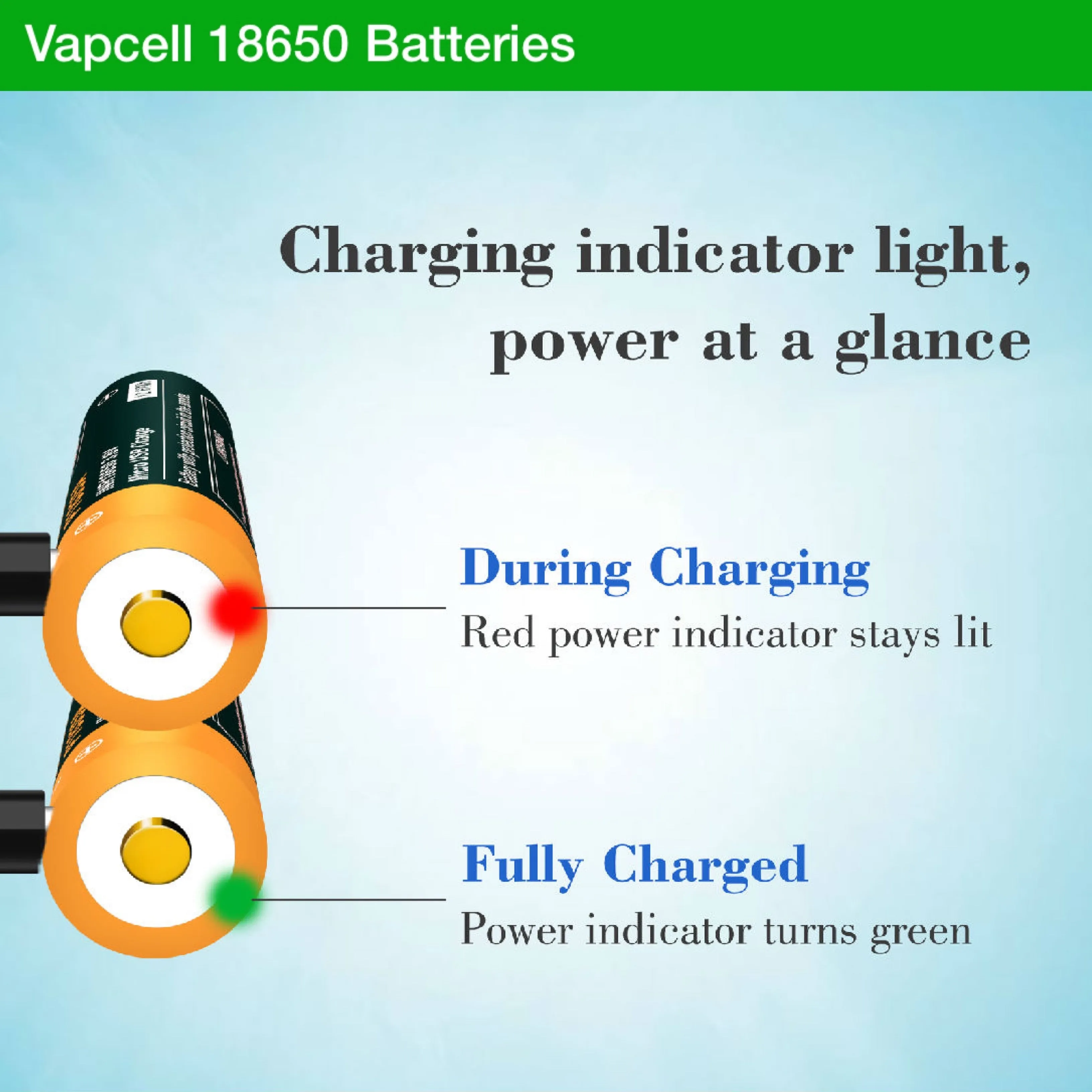 Vapcell P1835A 18650 3500mAh 3.6V USB Rechargeable Li-ion Battery