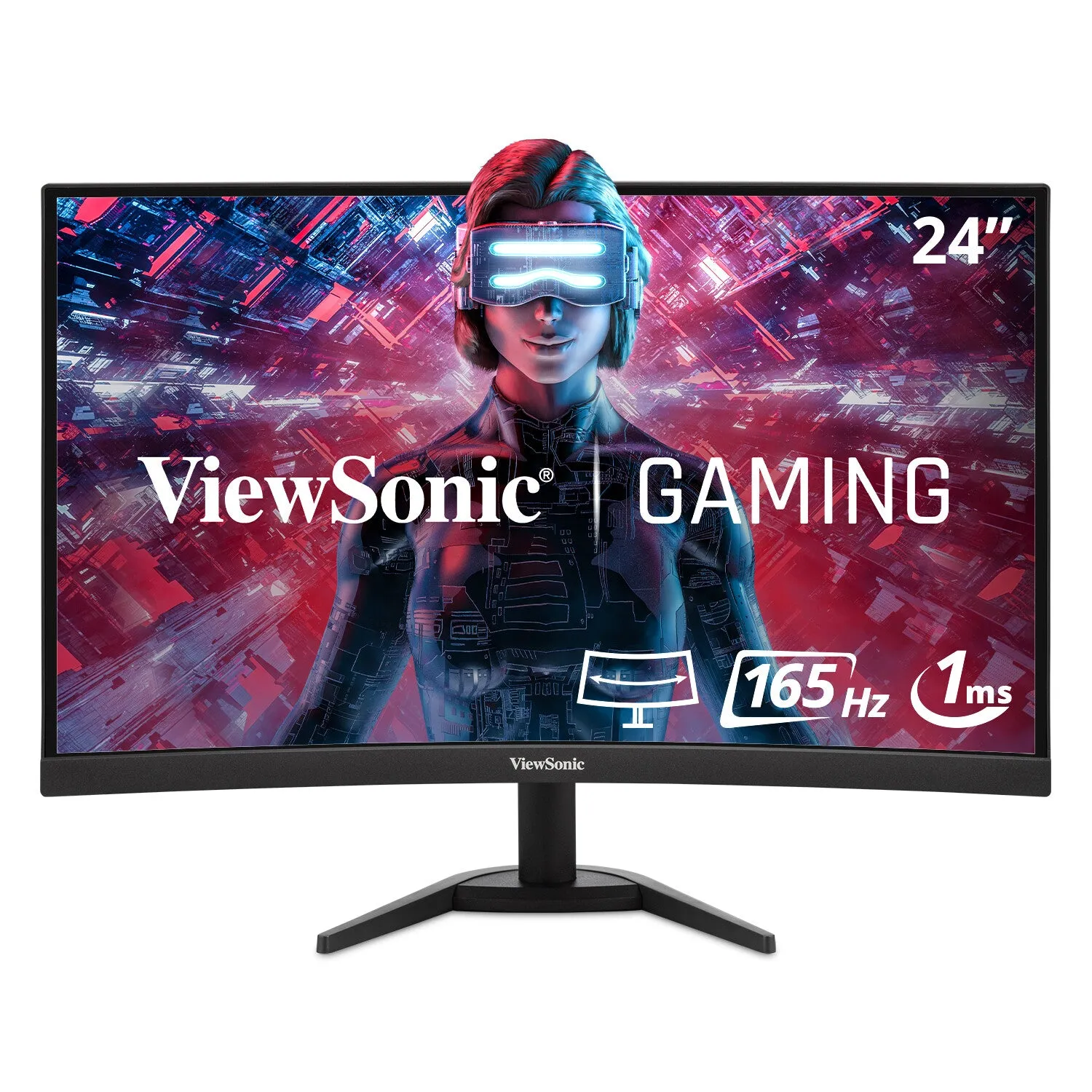 Viewsonic VX Series VX2468-PC-MHD LED display 61 cm (24") 1920 x 1080 pixels Full HD Black