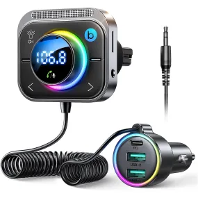 Wireless Fm/Aux Car Adapter Pd Qc3.0 3 Ports Charging Hands-Free