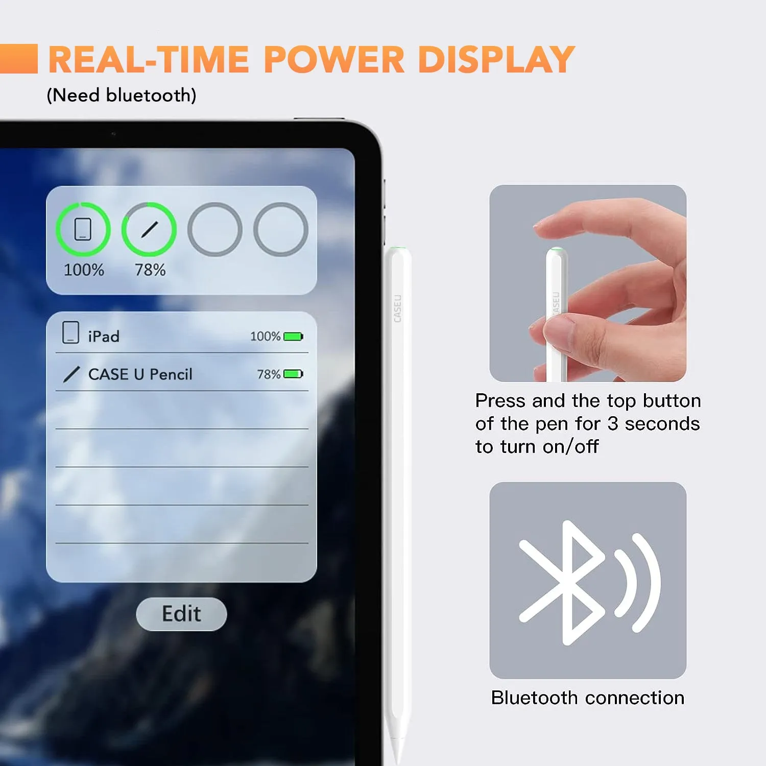 Wireless Stylus Pen for iPad with Palm Rejection