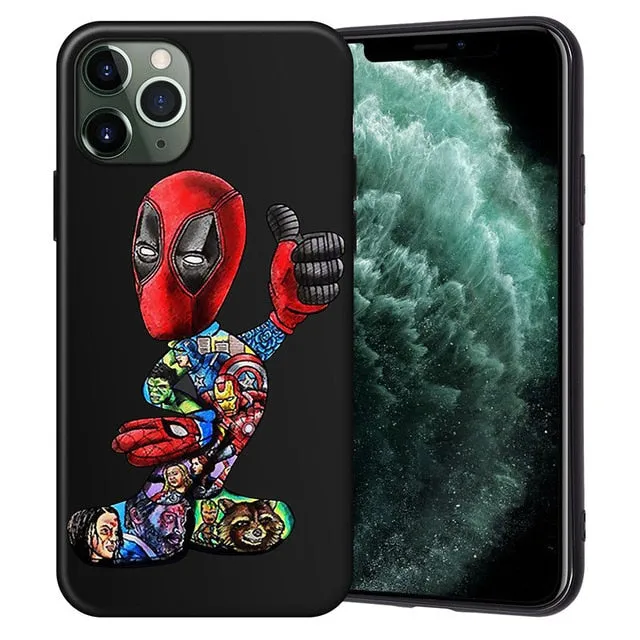 XIX for Funda iPhone 11 Pro Case 5 5S 6 6S 7 8 Plus X XS Max Tattoo Cartoon for Cover iPhone 7 Case Soft TPU for iPhone XR Case