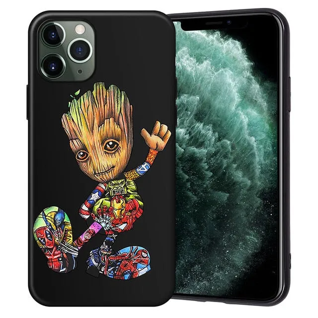 XIX for Funda iPhone 11 Pro Case 5 5S 6 6S 7 8 Plus X XS Max Tattoo Cartoon for Cover iPhone 7 Case Soft TPU for iPhone XR Case