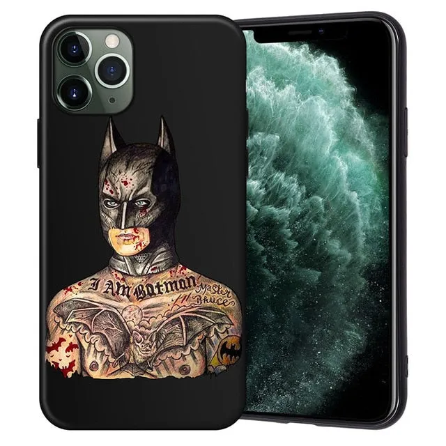 XIX for Funda iPhone 11 Pro Case 5 5S 6 6S 7 8 Plus X XS Max Tattoo Cartoon for Cover iPhone 7 Case Soft TPU for iPhone XR Case