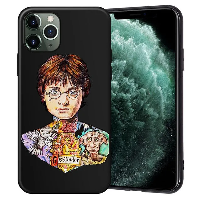 XIX for Funda iPhone 11 Pro Case 5 5S 6 6S 7 8 Plus X XS Max Tattoo Cartoon for Cover iPhone 7 Case Soft TPU for iPhone XR Case