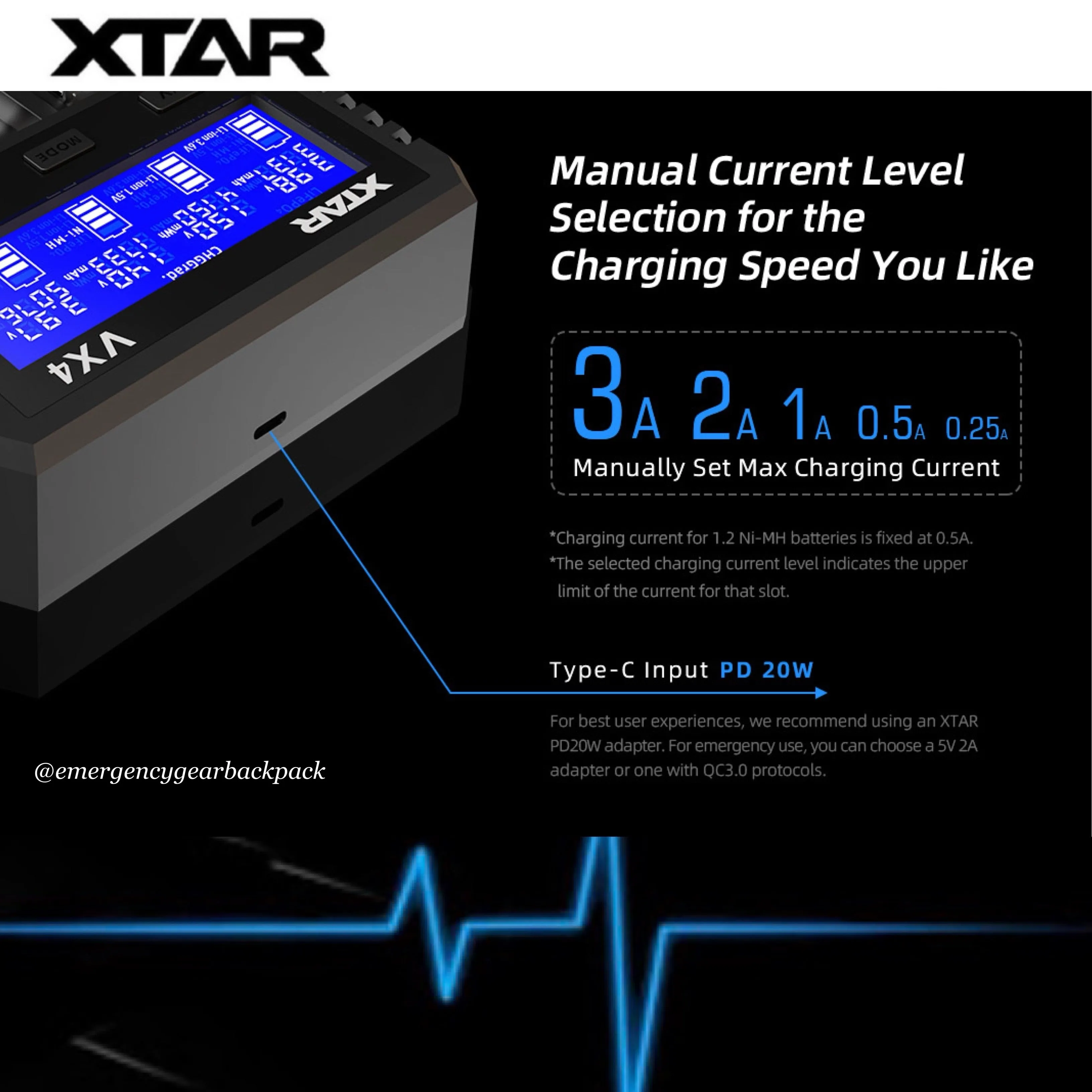 XTAR VX4 Visible Mixer – Universal Smart Battery Charger & Tester