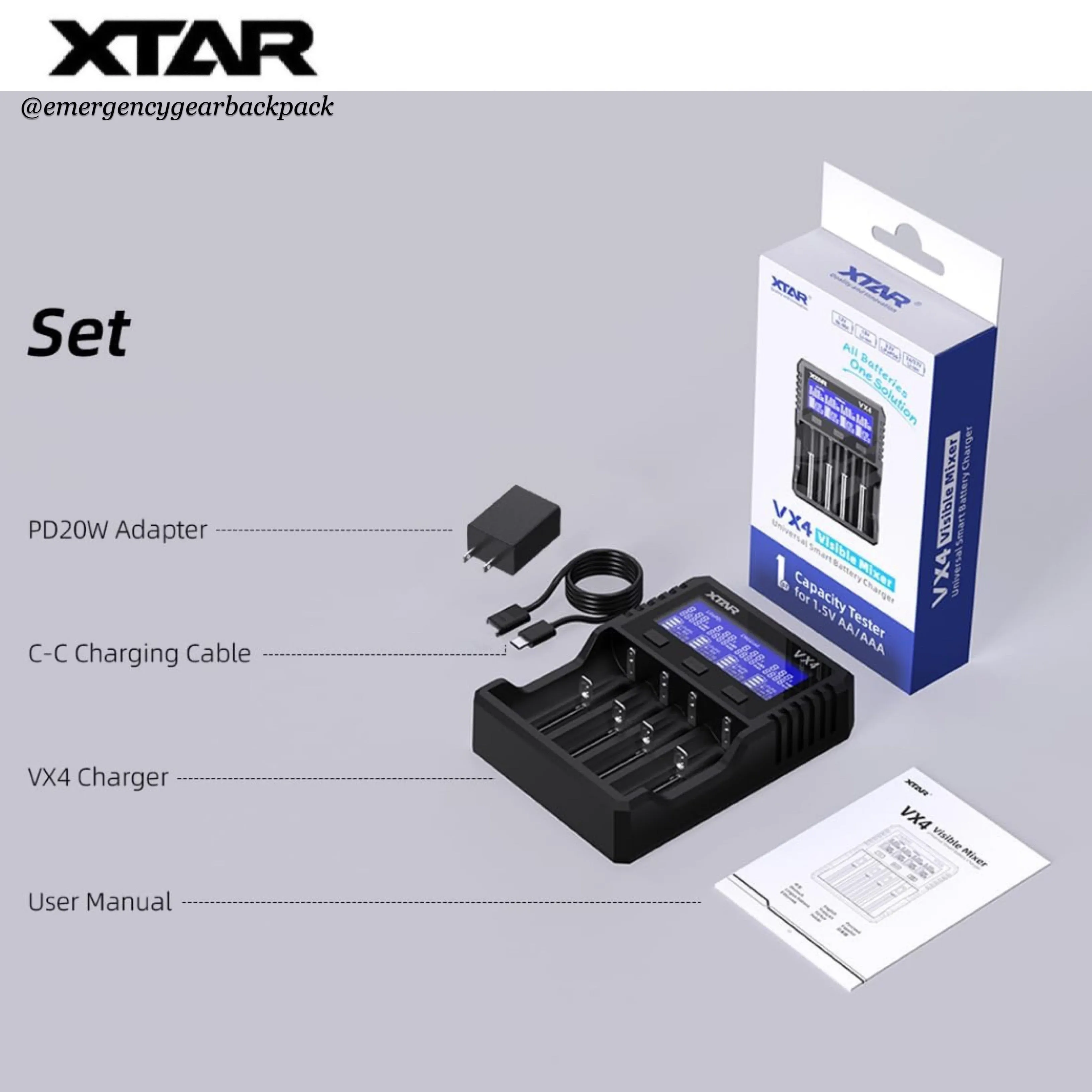 XTAR VX4 Visible Mixer – Universal Smart Battery Charger & Tester