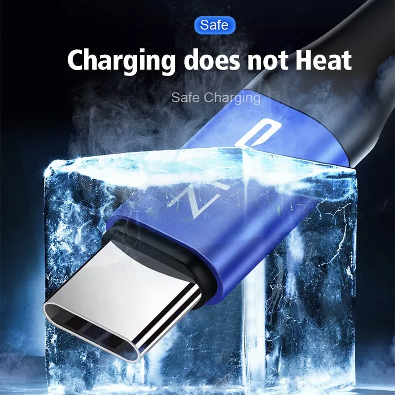 ZNP USB Type C Cable For Samsung S10 Huawei P30 Pro Fast Charge Type-C Mobile Phone Charging Wire USB C Cable for Samsung S9 S8